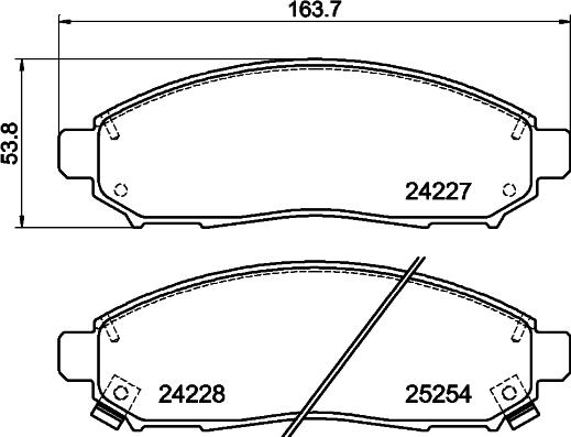 HELLA 8DB 355 016-121 - Тормозные колодки, дисковые, комплект avtokuzovplus.com.ua