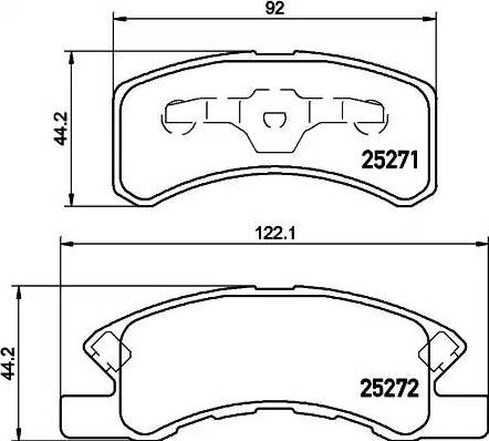 HELLA 8DB 355 016-211 - Гальмівні колодки, дискові гальма autocars.com.ua