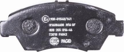 HELLA 8DB 355 016-461 - Тормозные колодки, дисковые, комплект avtokuzovplus.com.ua