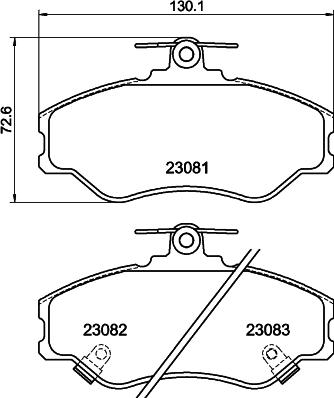 HELLA 8DB 355 016-641 - Тормозные колодки, дисковые, комплект avtokuzovplus.com.ua