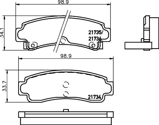 HELLA 8DB 355 016-731 - Тормозные колодки, дисковые, комплект autodnr.net