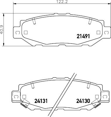 HELLA 8DB 355 027-001 - Тормозные колодки, дисковые, комплект avtokuzovplus.com.ua