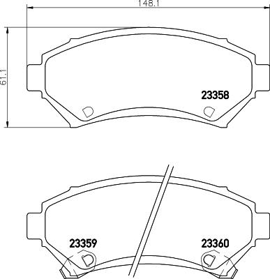 HELLA 8DB 355 016-951 - Гальмівні колодки, дискові гальма autocars.com.ua