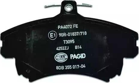 HELLA 8DB 355 017-041 - Тормозные колодки, дисковые, комплект avtokuzovplus.com.ua