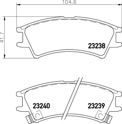 HELLA 8DB 355 029-451 - Гальмівні колодки, дискові гальма autocars.com.ua