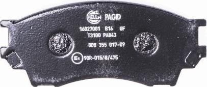 HELLA 8DB 355 017-091 - Тормозные колодки, дисковые, комплект autodnr.net