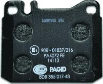 HELLA 8DB 355 017-431 - Тормозные колодки, дисковые, комплект avtokuzovplus.com.ua