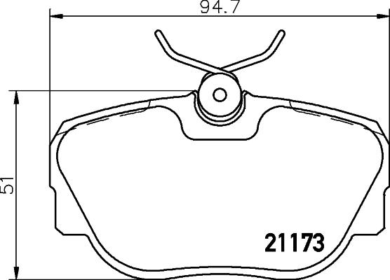 HELLA 8DB 355 017-811 - Гальмівні колодки, дискові гальма autocars.com.ua