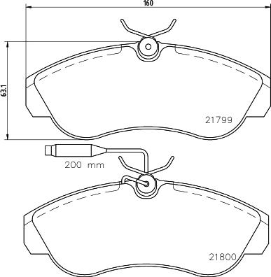 HELLA 8DB 355 018-151 - Гальмівні колодки, дискові гальма autocars.com.ua