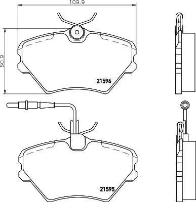 HELLA 8DB 355 018-191 - Гальмівні колодки, дискові гальма autocars.com.ua