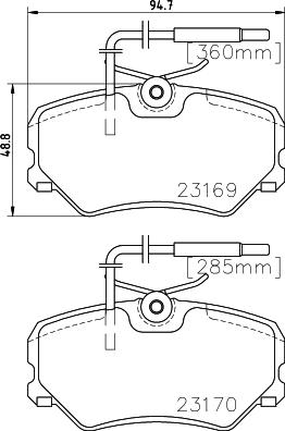 HELLA 8DB 355 018-401 - Тормозные колодки, дисковые, комплект avtokuzovplus.com.ua