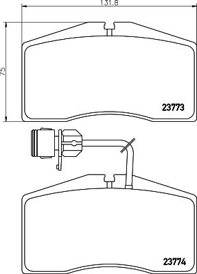 HELLA 8DB 355 018-491 - Гальмівні колодки, дискові гальма autocars.com.ua