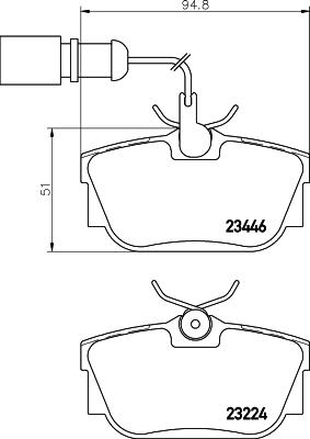 HELLA 8DB 355 018-571 - Тормозные колодки, дисковые, комплект autodnr.net