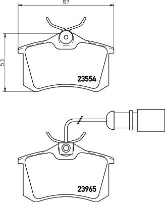 HELLA 8DB 355 018-601 - Тормозные колодки, дисковые, комплект avtokuzovplus.com.ua