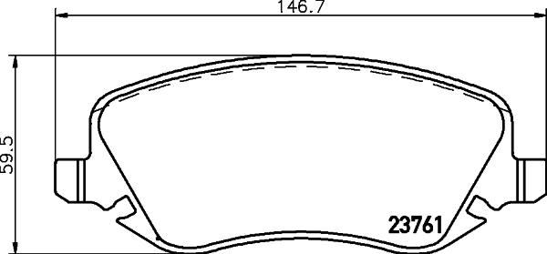 HELLA 8DB 355 018-761 - Гальмівні колодки, дискові гальма autocars.com.ua