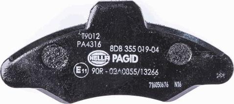 HELLA 8DB 355 019-041 - Тормозные колодки, дисковые, комплект autodnr.net