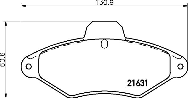 HELLA 8DB 355 019-201 - Тормозные колодки, дисковые, комплект avtokuzovplus.com.ua