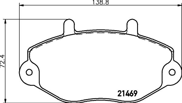 HELLA 8DB 355 019-381 - Гальмівні колодки, дискові гальма autocars.com.ua