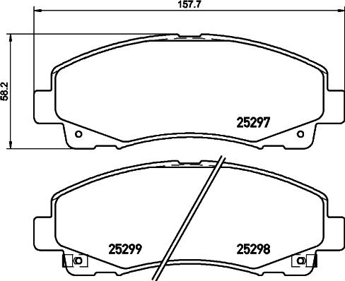 HELLA 8DB 355 019-601 - Тормозные колодки, дисковые, комплект avtokuzovplus.com.ua