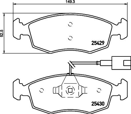 HELLA 8DB 355 019-651 - Гальмівні колодки, дискові гальма autocars.com.ua