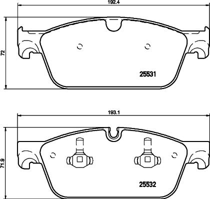 HELLA 8DB 355 020-141 - Гальмівні колодки, дискові гальма autocars.com.ua