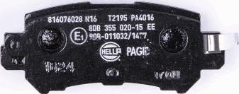 HELLA 8DB 355 020-151 - Тормозные колодки, дисковые, комплект autodnr.net