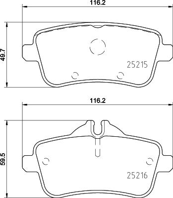 HELLA 8DB 355 020-161 - Тормозные колодки, дисковые, комплект autodnr.net