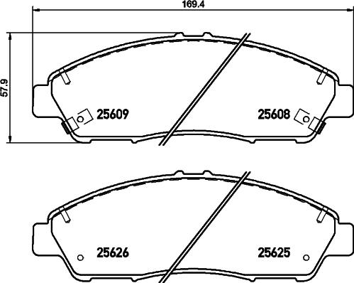 HELLA 8DB 355 020-211 - Гальмівні колодки, дискові гальма autocars.com.ua