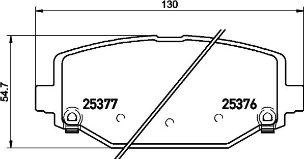 HELLA 8DB 355 020-311 - Гальмівні колодки, дискові гальма autocars.com.ua