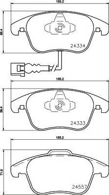 HELLA 8DB 355 020-321 - Тормозные колодки, дисковые, комплект avtokuzovplus.com.ua