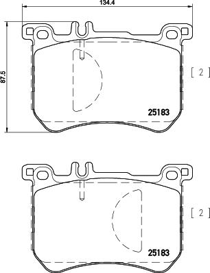 HELLA 8DB 355 020-491 - Гальмівні колодки, дискові гальма autocars.com.ua