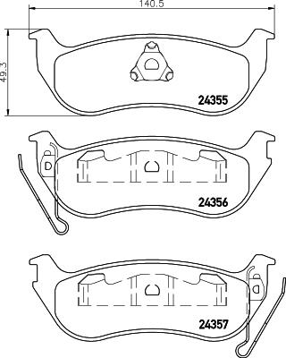 HELLA 8DB 355 020-631 - Гальмівні колодки, дискові гальма autocars.com.ua