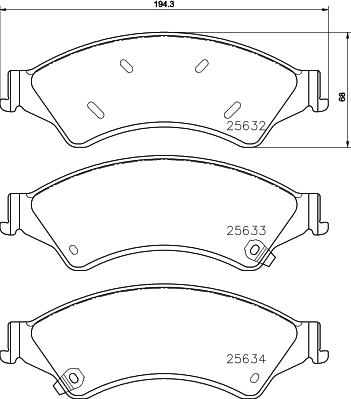 HELLA 8DB 355 020-781 - Гальмівні колодки, дискові гальма autocars.com.ua