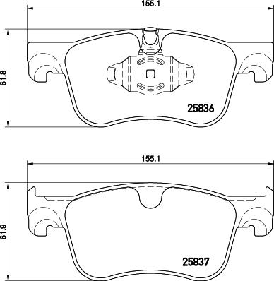 HELLA 8DB 355 020-931 - Гальмівні колодки, дискові гальма autocars.com.ua