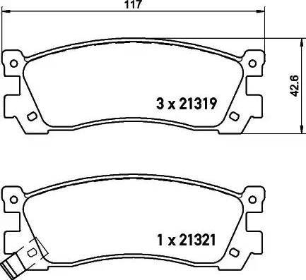 HELLA 8DB 355 021-171 - Гальмівні колодки, дискові гальма autocars.com.ua