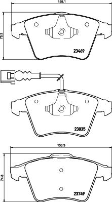 HELLA 8DB 355 021-221 - Тормозные колодки, дисковые, комплект avtokuzovplus.com.ua