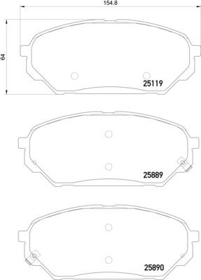 HELLA 8DB 355 021-231 - Тормозные колодки, дисковые, комплект avtokuzovplus.com.ua