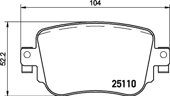 HELLA 8DB 355 021-291 - Гальмівні колодки, дискові гальма autocars.com.ua