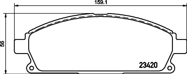 HELLA 8DB 355 021-651 - Тормозные колодки, дисковые, комплект avtokuzovplus.com.ua