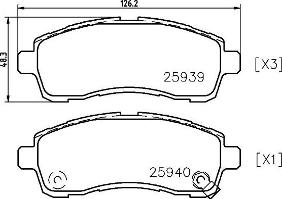 HELLA 8DB 355 021-871 - Гальмівні колодки, дискові гальма autocars.com.ua