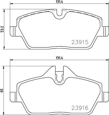 HELLA 8DB 355 021-881 - Тормозные колодки, дисковые, комплект avtokuzovplus.com.ua