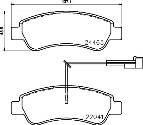 HELLA 8DB 355 021-901 - Тормозные колодки, дисковые, комплект autodnr.net