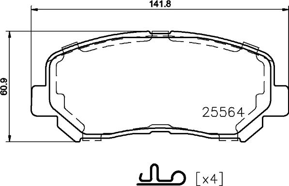 HELLA 8DB 355 021-981 - Гальмівні колодки, дискові гальма autocars.com.ua