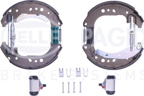 HELLA 8DB 355 022-571 - Комплект тормозных колодок, барабанные autodnr.net