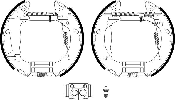 HELLA 8DB 355 022-611 - Комплект тормозных колодок, барабанные avtokuzovplus.com.ua