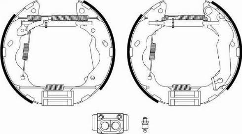 HELLA 8DB 355 022-621 - Комплект гальм, барабанний механізм autocars.com.ua