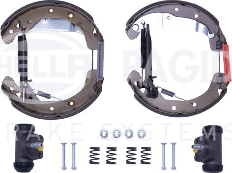 HELLA 8DB 355 022-671 - Комплект тормозных колодок, барабанные autodnr.net