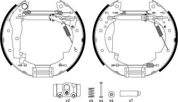 HELLA 8DB 355 022-731 - Комплект тормозных колодок, барабанные avtokuzovplus.com.ua