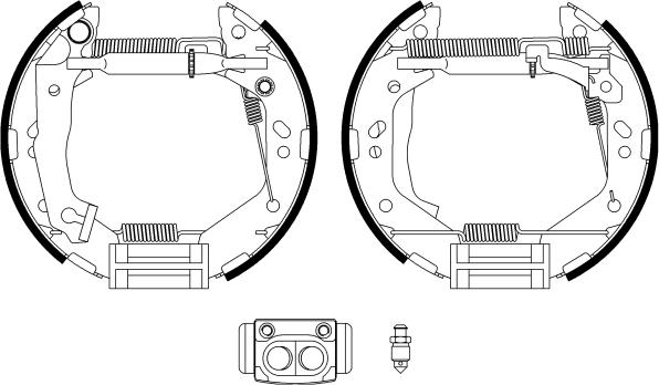 HELLA 8DB 355 022-781 - Комплект тормозных колодок, барабанные avtokuzovplus.com.ua