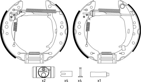 HELLA 8DB 355 022-931 - Комплект тормозных колодок, барабанные autodnr.net